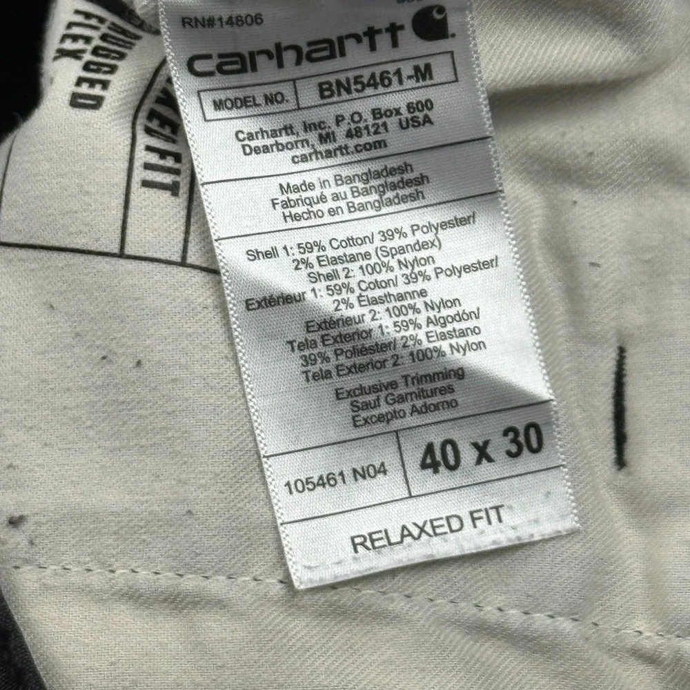 Carhartt Pants Mens 40X30 Relaxed Straight Ripstop Double Knee Cargo 105461‎
